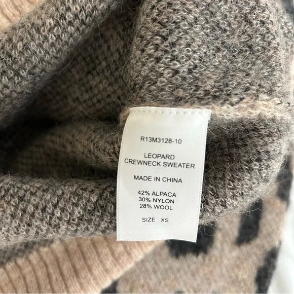 R13 Leopard Crewneck Sweater extra small